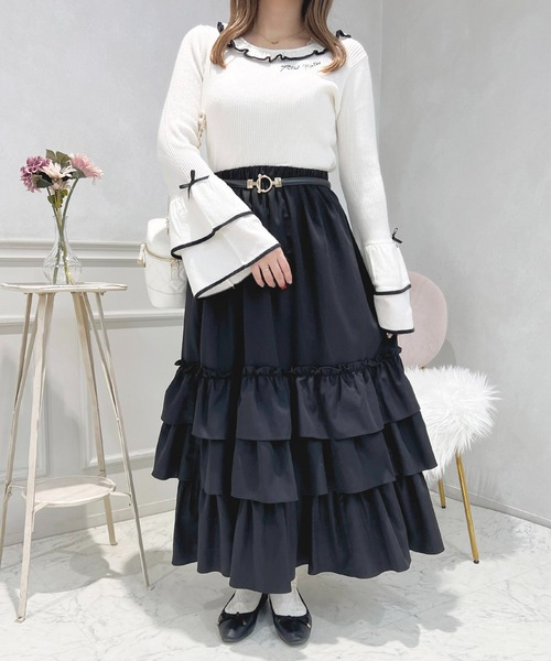apres jour(アプレジュール)の「刺繍+フレアスリーブニット【ZOZOTOWN限定アイテム】(ニット/セーター・レディース・ホワイト系その他/ブラック/オフホワイト・フリー/X-LARGE)」の8枚目の写真