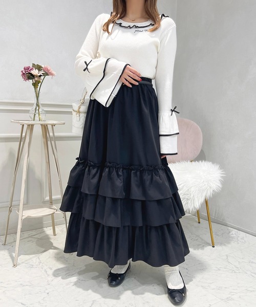 apres jour(アプレジュール)の「刺繍+フレアスリーブニット【ZOZOTOWN限定アイテム】(ニット/セーター・レディース・ホワイト系その他/ブラック/オフホワイト・フリー/X-LARGE)」の10枚目の写真