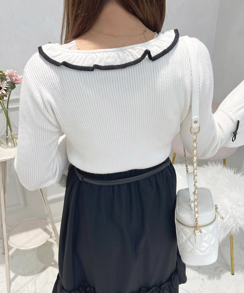 apres jour(アプレジュール)の「刺繍+フレアスリーブニット【ZOZOTOWN限定アイテム】(ニット/セーター・レディース・ホワイト系その他/ブラック/オフホワイト・フリー/X-LARGE)」の7枚目の写真