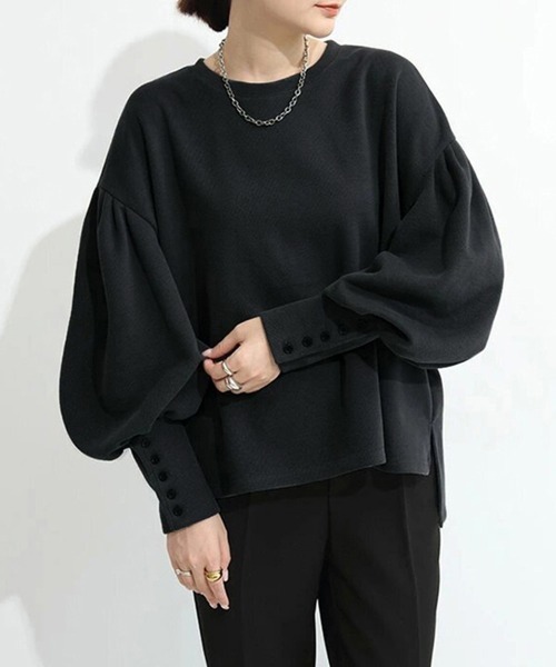 Miniministore(ミニミニストア)の「ボリューム袖 スウェット レディース長袖(スウェット・レディース・ブラック/アイボリー/ライトグレー/ダークグレー・FREE)」の1枚目の写真