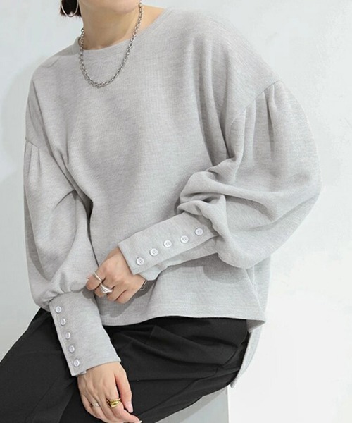 Miniministore(ミニミニストア)の「ボリューム袖 スウェット レディース長袖(スウェット・レディース・ブラック/アイボリー/ライトグレー/ダークグレー・FREE)」の5枚目の写真