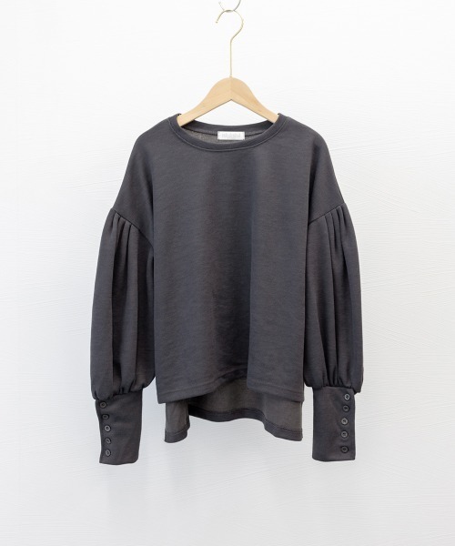 Miniministore(ミニミニストア)の「ボリューム袖 スウェット レディース長袖(スウェット・レディース・ブラック/アイボリー/ライトグレー/ダークグレー・FREE)」の9枚目の写真