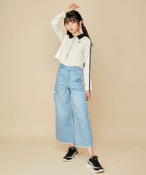 JENNI love（ジェニィラブ）の「襟付きリブZIPカーデ＋タンク