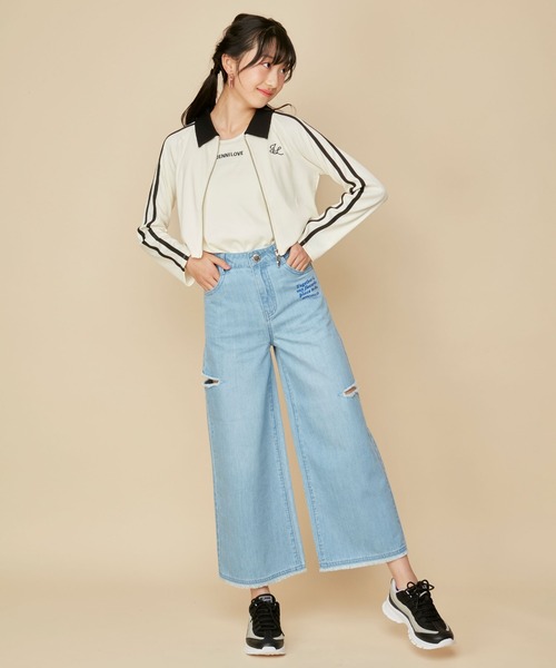 JENNI love（ジェニィラブ）の「襟付きリブZIPカーデ＋タンクセット 