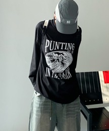 [UNISEX][カップルコーデにおススメ！]オーバーフィットプリントロング長袖Tシャツ