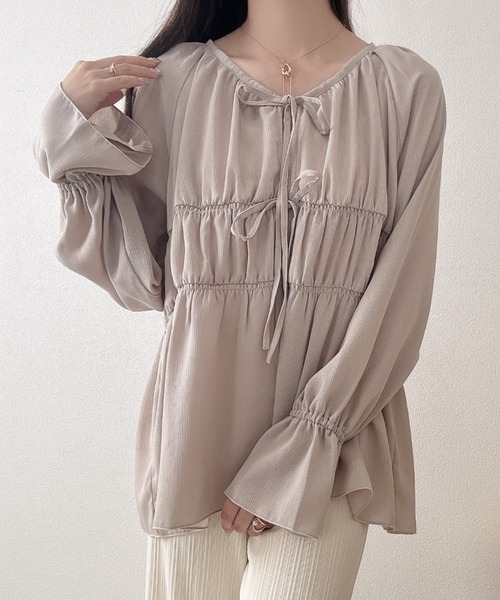 美品　Curensology＊キャンディスリーブ ブラウス チュニック フリー 美品 Curensology＊キャンディスリーブ ブラウス チュニック フリー