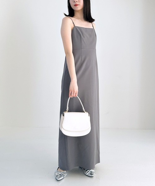 美品】HeartホールRIBキャミドレス ヘザーグレー S 美品】Heartホール