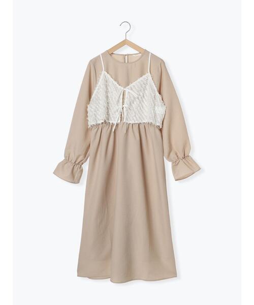 ehka sopo（エヘカソポ）の「リボンキャミセットワンピース（ワンピース・レディース・ブラック/グリーン/ベージュ/キナリ・F）」の8枚目の写真