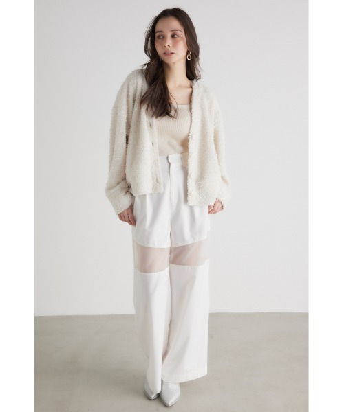 rienda(リエンダ)の「ファンシーヤーンカットカーディガン 春服(カーディガン/ボレロ・レディース・グレー/ホワイト/ピンク・FREE)」の10枚目の写真