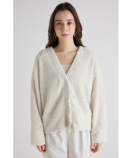 rienda(リエンダ)の「ファンシーヤーンカットカーディガン 春服(カーディガン/ボレロ・レディース・グレー/ホワイト/ピンク・FREE)」の11枚目の写真