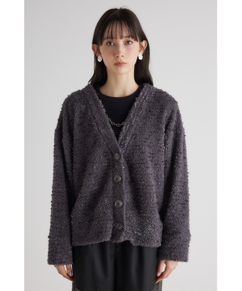 rienda(リエンダ)の「ファンシーヤーンカットカーディガン 春服(カーディガン/ボレロ・レディース・グレー/ホワイト/ピンク・FREE)」の8枚目の写真