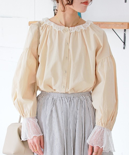 Crisp(クリスプ)の「プチフリルカラーブラウス(シャツ/ブラウス・レディース・ブラック/アイボリー/イエロー・FREE)」の16枚目の写真