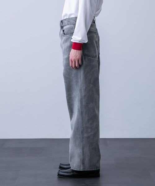NANO universe（ナノユニバース）の「「HOTEL PALACE（オテルパラス）」バイオブリーチワイドデニムパンツ（セットアップ可）（デニムパンツ・メンズ・ライトブルー/ブラック・M/L/S）」の19枚目の写真
