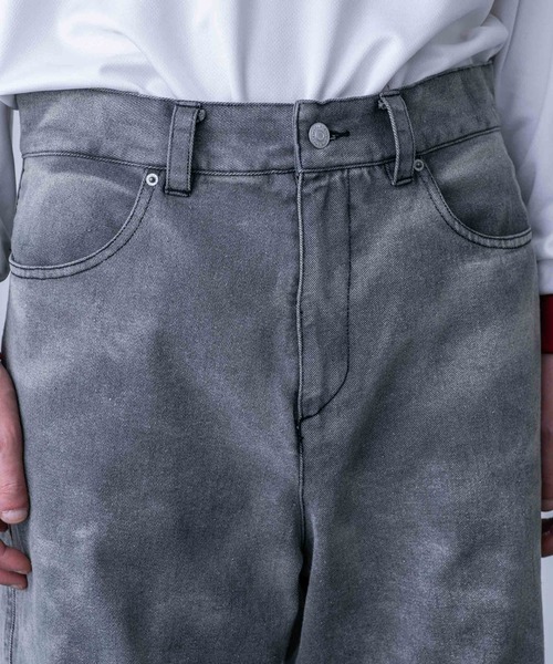 NANO universe（ナノユニバース）の「「HOTEL PALACE（オテルパラス）」バイオブリーチワイドデニムパンツ（セットアップ可）（デニムパンツ・メンズ・ライトブルー/ブラック・M/L/S）」の20枚目の写真