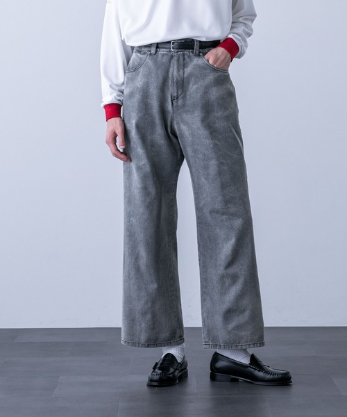 NANO universe（ナノユニバース）の「「HOTEL PALACE（オテルパラス）」バイオブリーチワイドデニムパンツ（セットアップ可）（デニムパンツ・メンズ・ライトブルー/ブラック・M/L/S）」の13枚目の写真