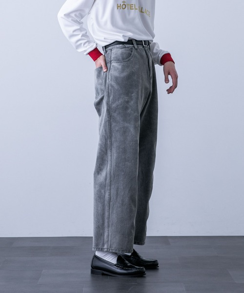 NANO universe（ナノユニバース）の「「HOTEL PALACE（オテルパラス）」バイオブリーチワイドデニムパンツ（セットアップ可）（デニムパンツ・メンズ・ライトブルー/ブラック・M/L/S）」の15枚目の写真