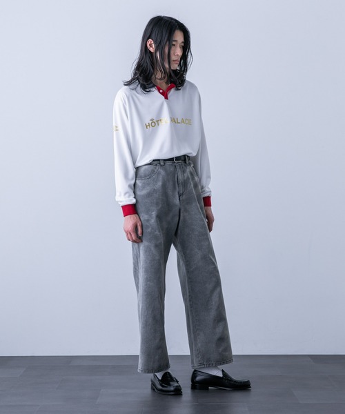 NANO universe（ナノユニバース）の「「HOTEL PALACE（オテルパラス）」バイオブリーチワイドデニムパンツ（セットアップ可）（デニムパンツ・メンズ・ライトブルー/ブラック・M/L/S）」の17枚目の写真