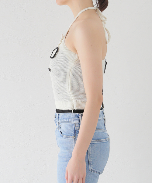 KIJUN/キジュン】 Sophie Halter-Neck Top