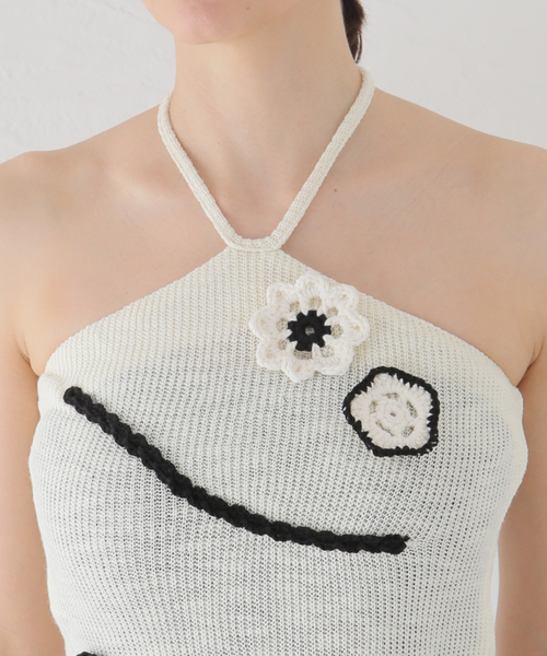 KIJUN/キジュン】 Sophie Halter-Neck Top