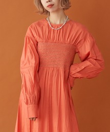 【Aguni/アグニ】シャーリングビスチェボリュームスリーブワンピース