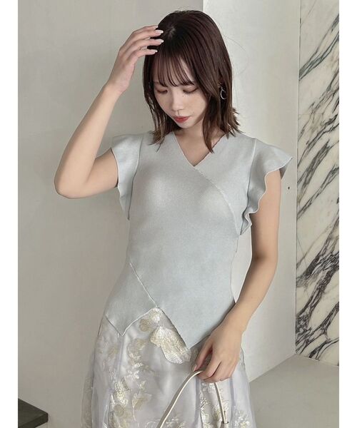 dazzlin(ダズリン)の「バックリボンカシュクールニット(ニット/セーター・レディース・ブラック/オフホワイト/ブルー/ピンク・FREE)」の6枚目の写真