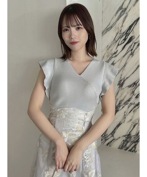 dazzlin(ダズリン)の「バックリボンカシュクールニット(ニット/セーター・レディース・ブラック/オフホワイト/ブルー/ピンク・FREE)」の11枚目の写真