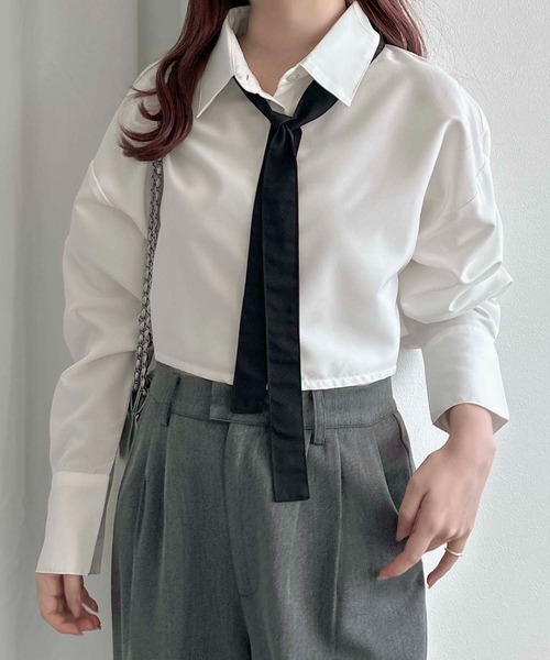 apres jour clair(アプレジュールクレア)の「【apres jour clair】2WAYタイ付きシャツ【ZOZOTOWN限定アイテム】(シャツ/ブラウス・レディース・ブルー/オフホワイト/チャコールグレー・フリー/X-LARGE)」の20枚目の写真