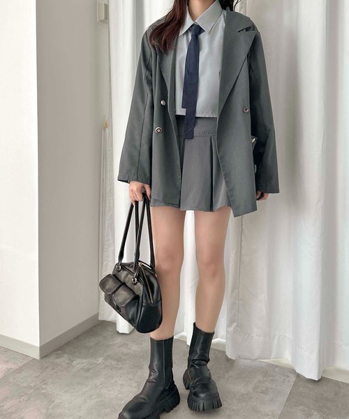 apres jour clair(アプレジュールクレア)の「【apres jour clair】2WAYタイ付きシャツ【ZOZOTOWN限定アイテム】(シャツ/ブラウス・レディース・ブルー/オフホワイト/チャコールグレー・フリー/X-LARGE)」の8枚目の写真