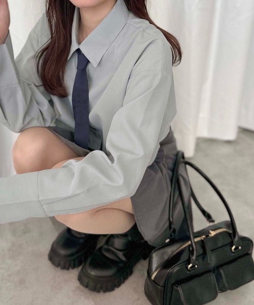 apres jour clair(アプレジュールクレア)の「【apres jour clair】2WAYタイ付きシャツ【ZOZOTOWN限定アイテム】(シャツ/ブラウス・レディース・ブルー/オフホワイト/チャコールグレー・フリー/X-LARGE)」の14枚目の写真