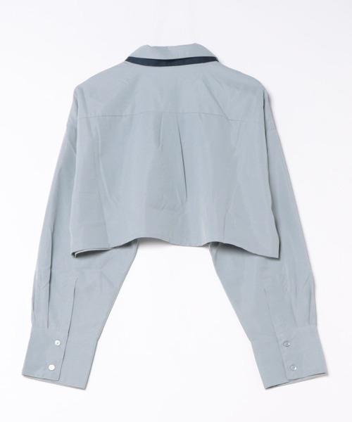 ✧︎新品✧︎♡︎アプ♡︎シャツレイヤード風ケーブルプルオーバー/ライトグレー/2 簡単におしゃれ見え】シャツレイヤード風プルオーバー | DISCOAT