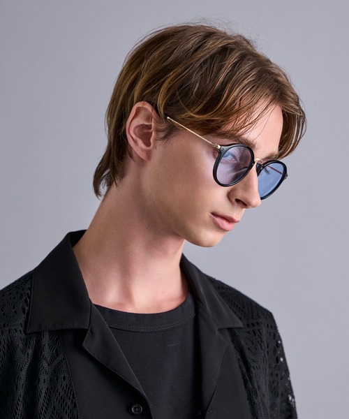 JUNRED（ジュンレッド）の「【 追加生産 】コンビボストンサングラス（サングラス・メンズ・ブルー/ブラック・FREE）」の3枚目の写真