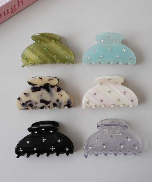 Jelly moo / ジェリームー 】 アクリル ビジュー バンス クリップ