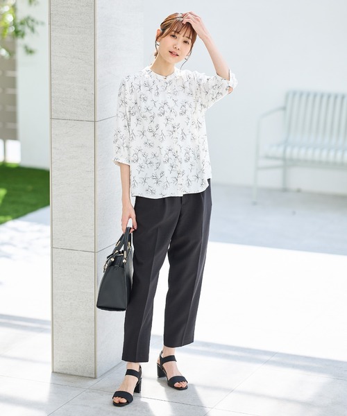 Honeys（ハニーズ）の「6分袖バンドカラーブラウス（シャツ/ブラウス