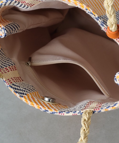 Actually（アクチュアリー）の「ラフィア風トート（トートバッグ・レディース・オレンジ/グリーン・フリー）」の17枚目の写真