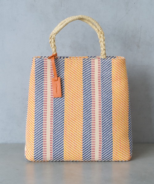 Actually（アクチュアリー）の「ラフィア風トート（トートバッグ・レディース・オレンジ/グリーン・フリー）」の11枚目の写真