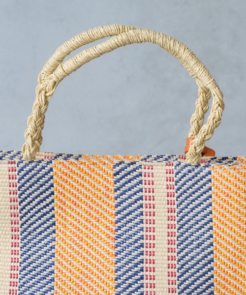 Actually（アクチュアリー）の「ラフィア風トート（トートバッグ・レディース・オレンジ/グリーン・フリー）」の14枚目の写真