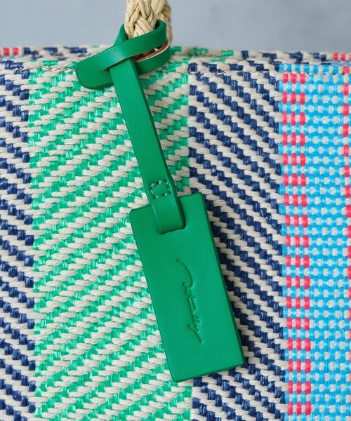 Actually（アクチュアリー）の「ラフィア風トート（トートバッグ・レディース・オレンジ/グリーン・フリー）」の6枚目の写真