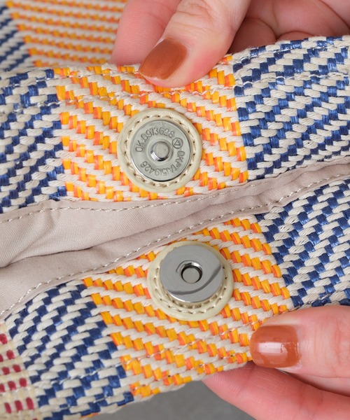 Actually（アクチュアリー）の「ラフィア風トート（トートバッグ・レディース・オレンジ/グリーン・フリー）」の18枚目の写真