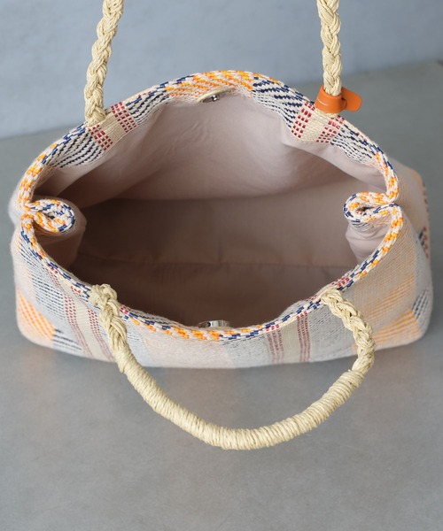 Actually（アクチュアリー）の「ラフィア風トート（トートバッグ・レディース・オレンジ/グリーン・フリー）」の16枚目の写真