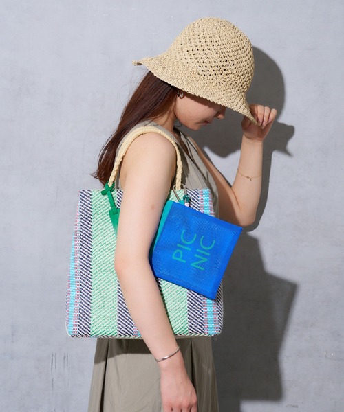 Actually（アクチュアリー）の「ラフィア風トート（トートバッグ・レディース・オレンジ/グリーン・フリー）」の20枚目の写真