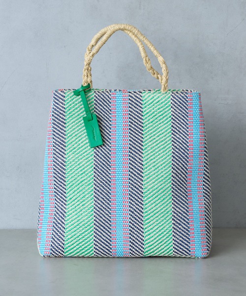 Actually（アクチュアリー）の「ラフィア風トート（トートバッグ・レディース・オレンジ/グリーン・フリー）」の21枚目の写真