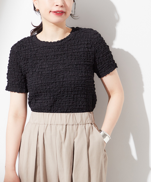 journal standard L'essage（ジャーナルスタンダードレサージュ）の「POKOPOKO Tシャツ（Tシャツ/カットソー・レディース・ホワイト/ブラック/ベージュ・FREE）」の6枚目の写真