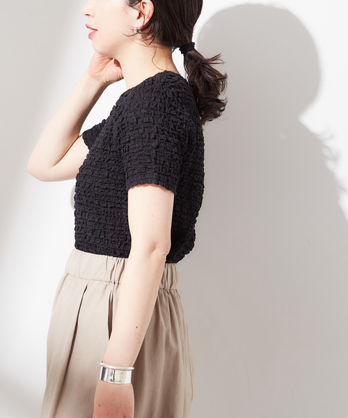 journal standard L'essage（ジャーナルスタンダードレサージュ）の「POKOPOKO Tシャツ（Tシャツ/カットソー・レディース・ホワイト/ブラック/ベージュ・FREE）」の7枚目の写真