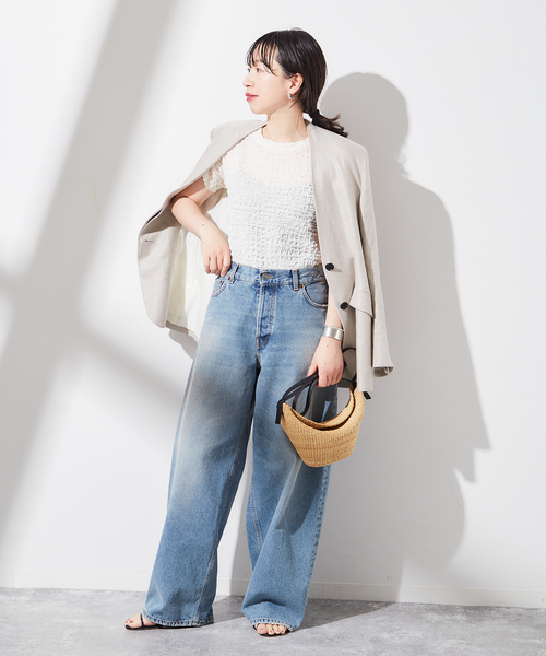 journal standard L'essage（ジャーナルスタンダードレサージュ）の「POKOPOKO Tシャツ（Tシャツ/カットソー・レディース・ホワイト/ブラック/ベージュ・FREE）」の8枚目の写真