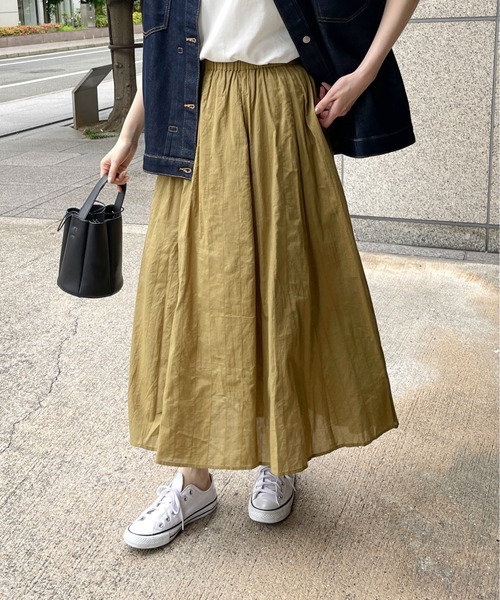 Meli rich(メリーリッチ)の「ストライプドビーフレアスカート(スカート・レディース・ブロンズ/ブラック/オフホワイト・FREE)」の3枚目の写真