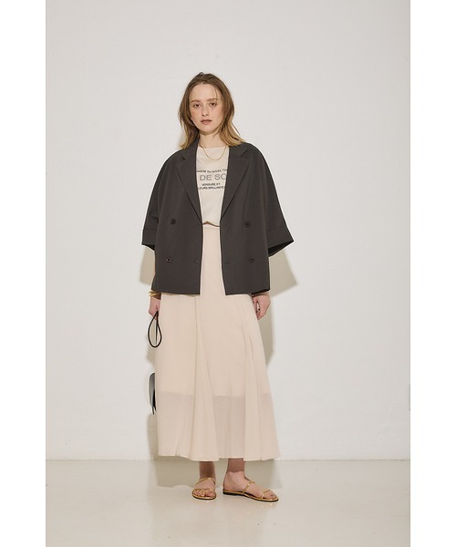 Rouge vif Anna（ルージュヴィフアンナ）の「撥水ドルマンハーフスリーブジャケット（テーラードジャケット・レディース・ベージュ/チャコールグレー/ダークベージュ/ブラック・フリー）」の12枚目の写真