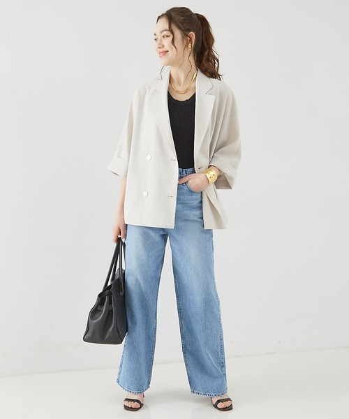 撥水ドルマンハーフスリーブジャケット（テーラードジャケット