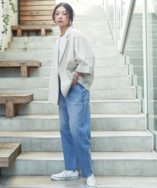 Rouge vif Anna（ルージュヴィフアンナ）の「撥水ドルマンハーフスリーブジャケット（テーラードジャケット・レディース・ベージュ/チャコールグレー/ダークベージュ/ブラック・フリー）」の8枚目の写真