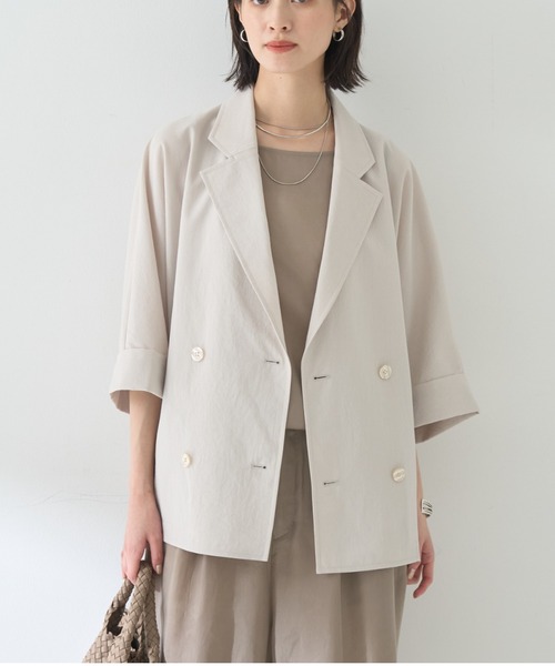 撥水ドルマンハーフスリーブジャケット　Rouge vif 撥水ドルマンハーフスリーブジャケット｜Rouge vif la cle