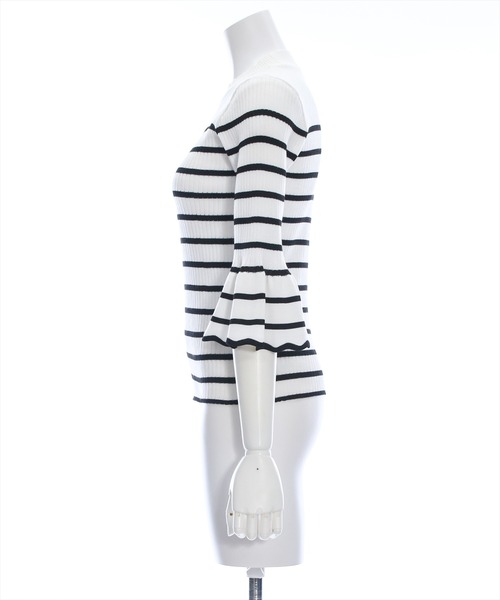 clear(クリア)の「5分袖スカラップニットトップス≪2024SS≫(ニット/セーター・レディース・オフホワイト/ブラック/ホワイト×ブラック/グレー系その他・F)」の13枚目の写真